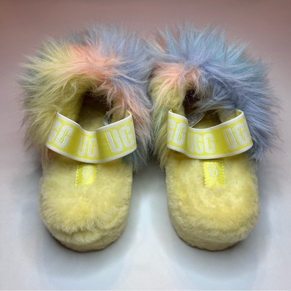 UGG Australia Fluff Yeah Slide Lemonade Tie-Dye Slippers Women’s Sz. 7 - Picture 9 of 11